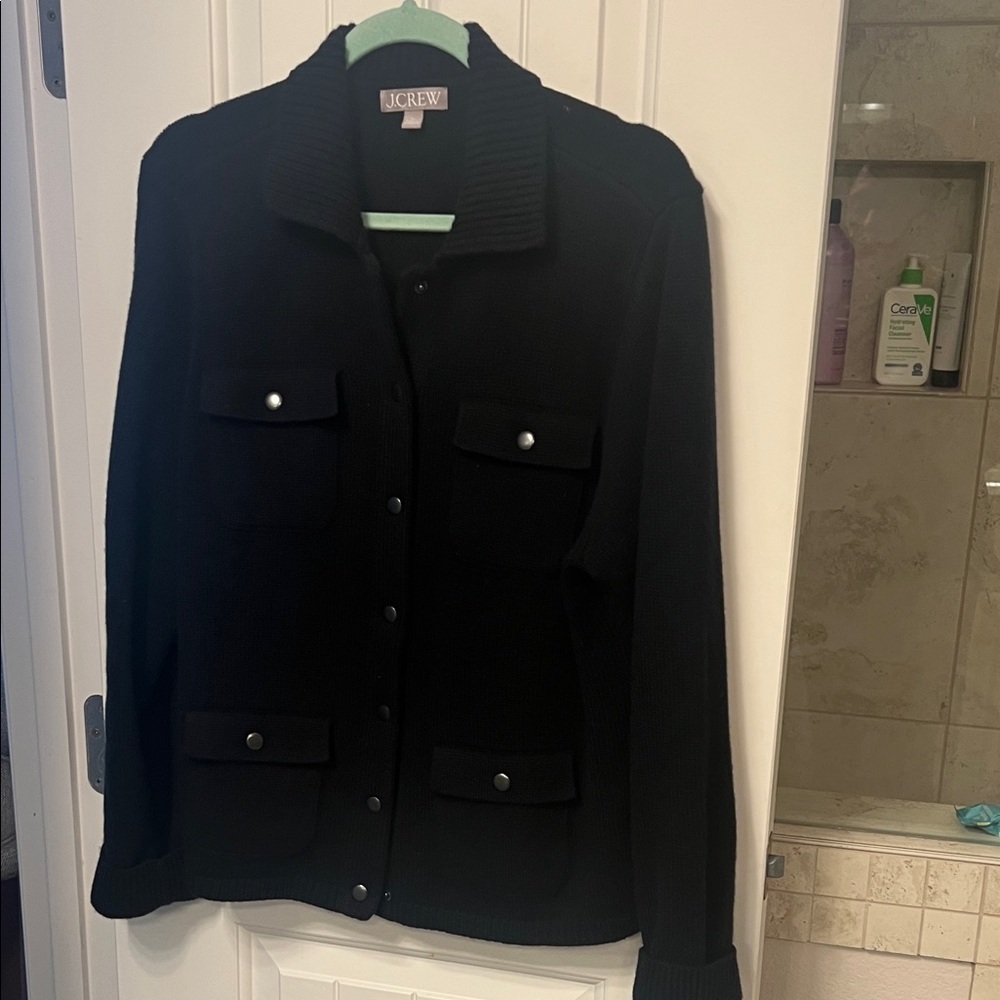 J. Crew Women's Classic Navy Sweater Jacket